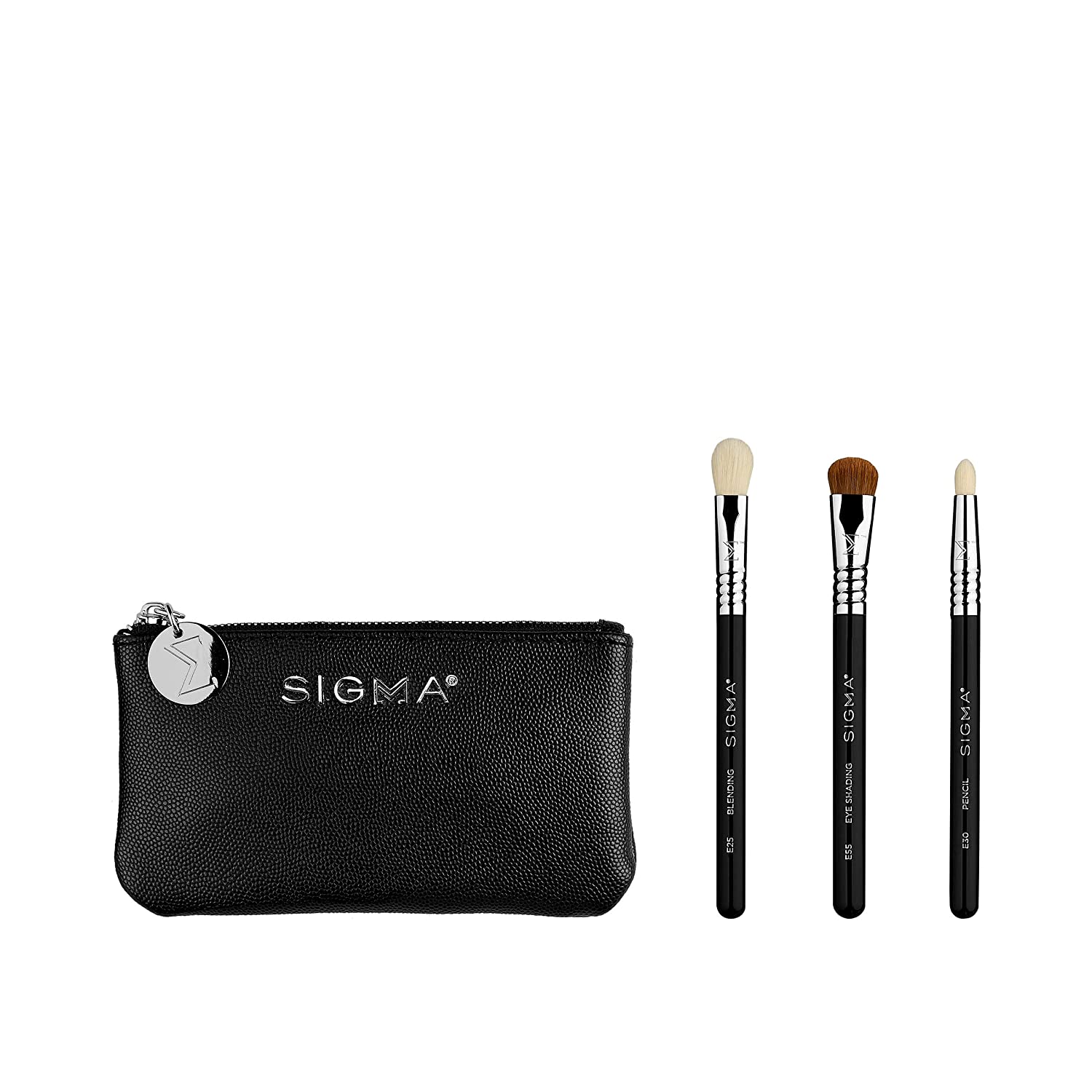 Sigma Beauty Glam 'N Go Mini Eye Brush Set, 3 Brushes and Beauty Bag - 3alababak