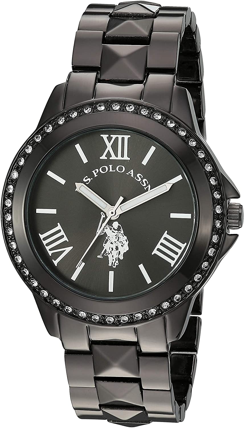 U.S. Polo Assn. Women's Quartz Watch USC40082 with Alloy Strap, Black - 3alababak