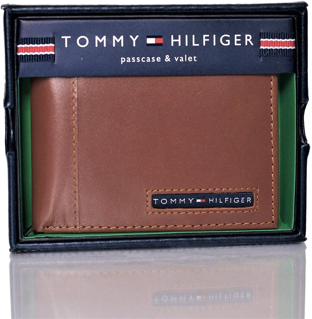 Tommy Hilfiger 31TL22X063 Mens Cambridge Passcase Tan Wallet - 3alababak