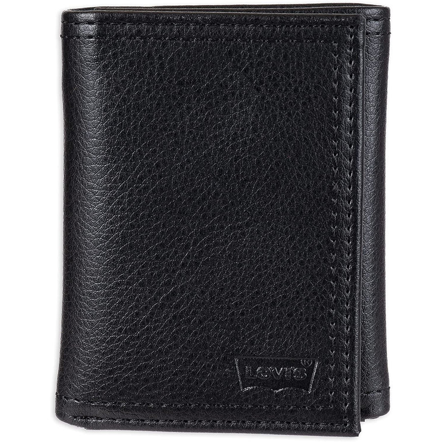 Levi's Men's Trifold Wallet-Sleek and Slim Includes Id Window Noir Black 31LV1197 - 3alababak