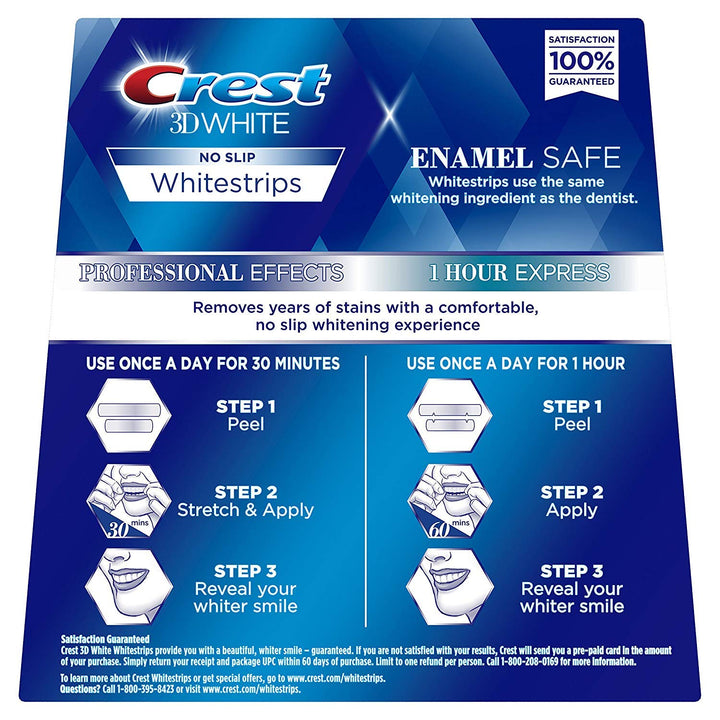 Crest 3D White Professional Effects Whitestrips 20 Treatments + Crest 3D White 1 Hour Express Whitestrips 2 Treatments - Teeth Whitening Kit - 3alababak