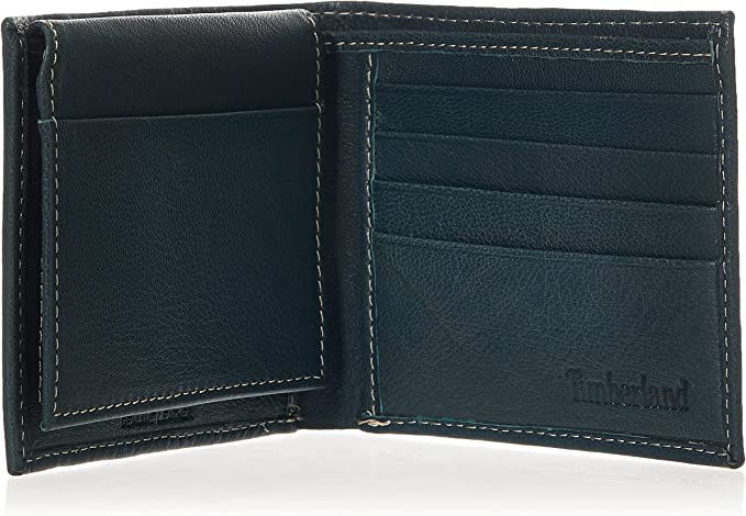 Timberland D02387 Men's Leather Wallet With Attached Flip Pocket, Navy Blix - 3alababak