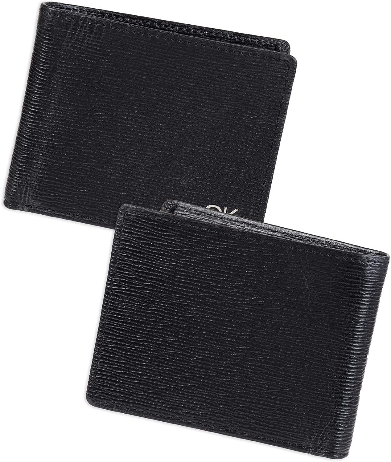 Calvin Klein Men's Leather RFID Minimalist Bifold Wallet - 3alababak