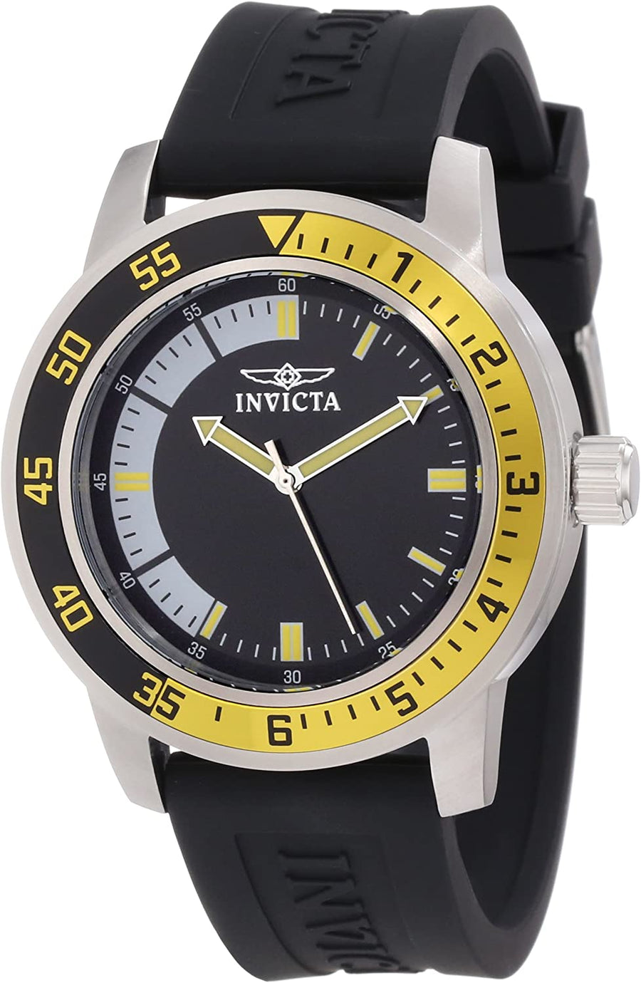 Invicta Men's 12846 Specialty Black Dial Watch, Black/Yellow - 3alababak