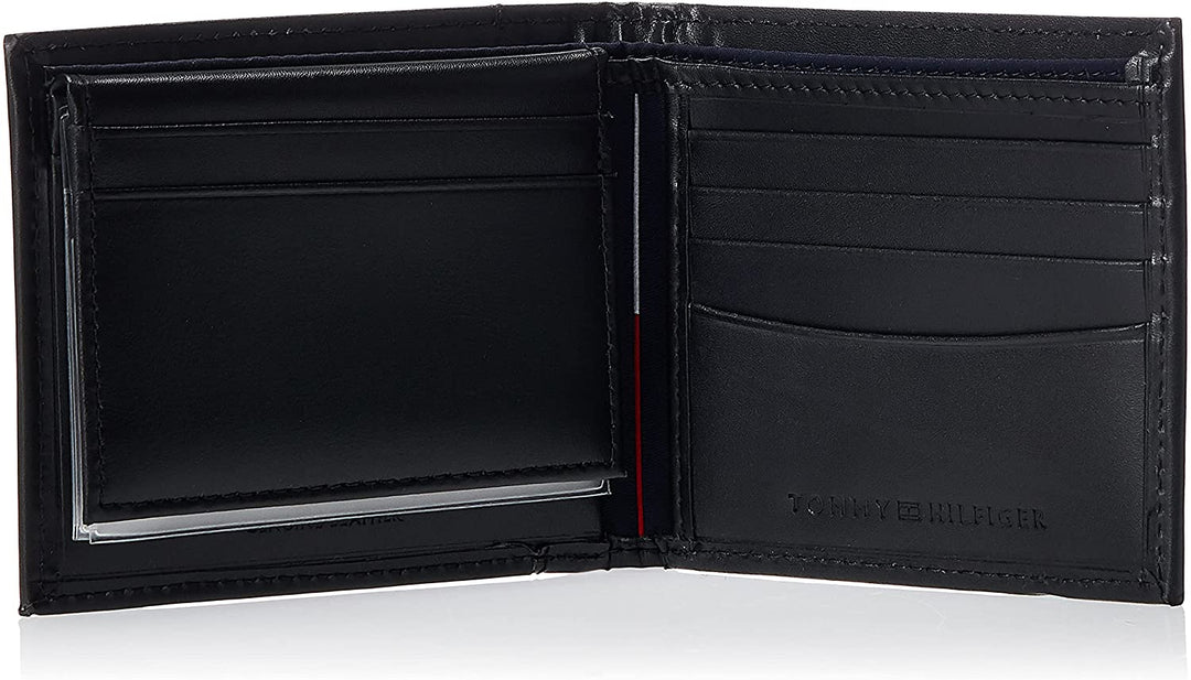 Tommy Hilfiger Men's Leather 31TL22X063 Cambridge Passcase Wallet with Removable Card Holder Black - 3alababak