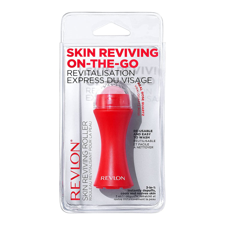 Revlon Skin Reviving Roller with Rose Quartz for All-Day Facial Reviving & Brightening, Compact & Reusable, Gentle on Skin, 1 count - 3alababak