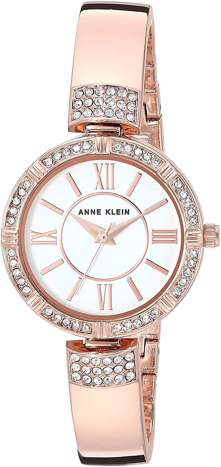Anne Klein Women's AK/3294RGST Swarovski Crystal Accented Watch and Bracelet Set - 3alababak