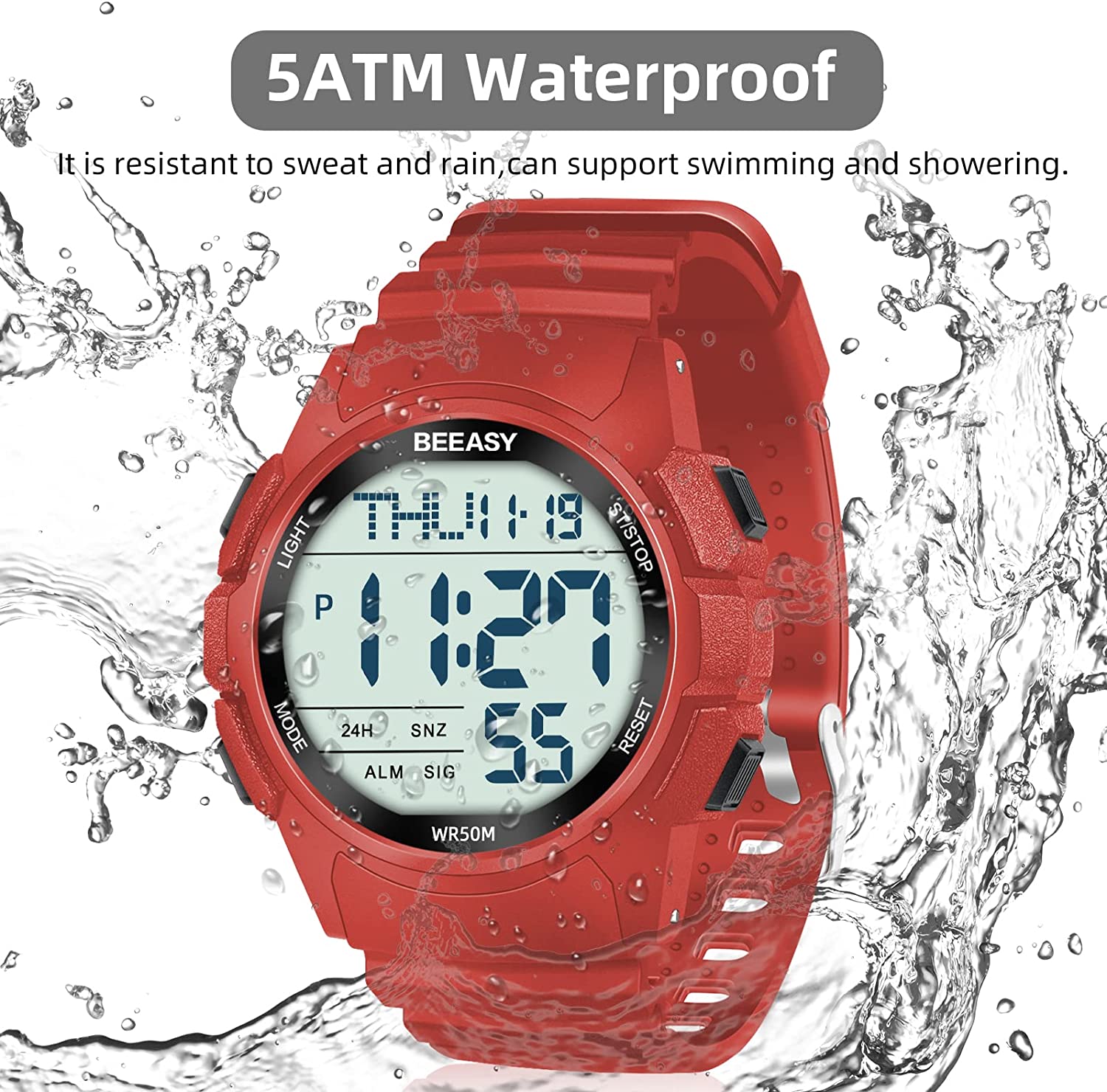 Waterproof watch with sale countdown timer