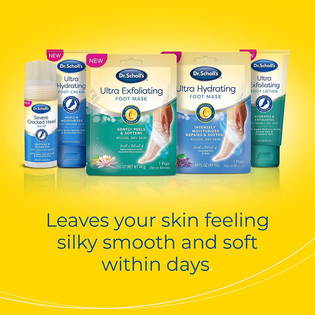 Dr. Scholl's (1 Piece ) Ultra Exfoliating Foot Peel Mask Gently Peels and Softens Rough, Dry Skin, with Urea - 3alababak