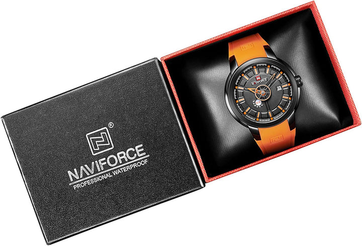 NaviForce Silicone Strap Date Men Quartz Sport Watch Calendar Mens Watches NF9017M - 3alababak
