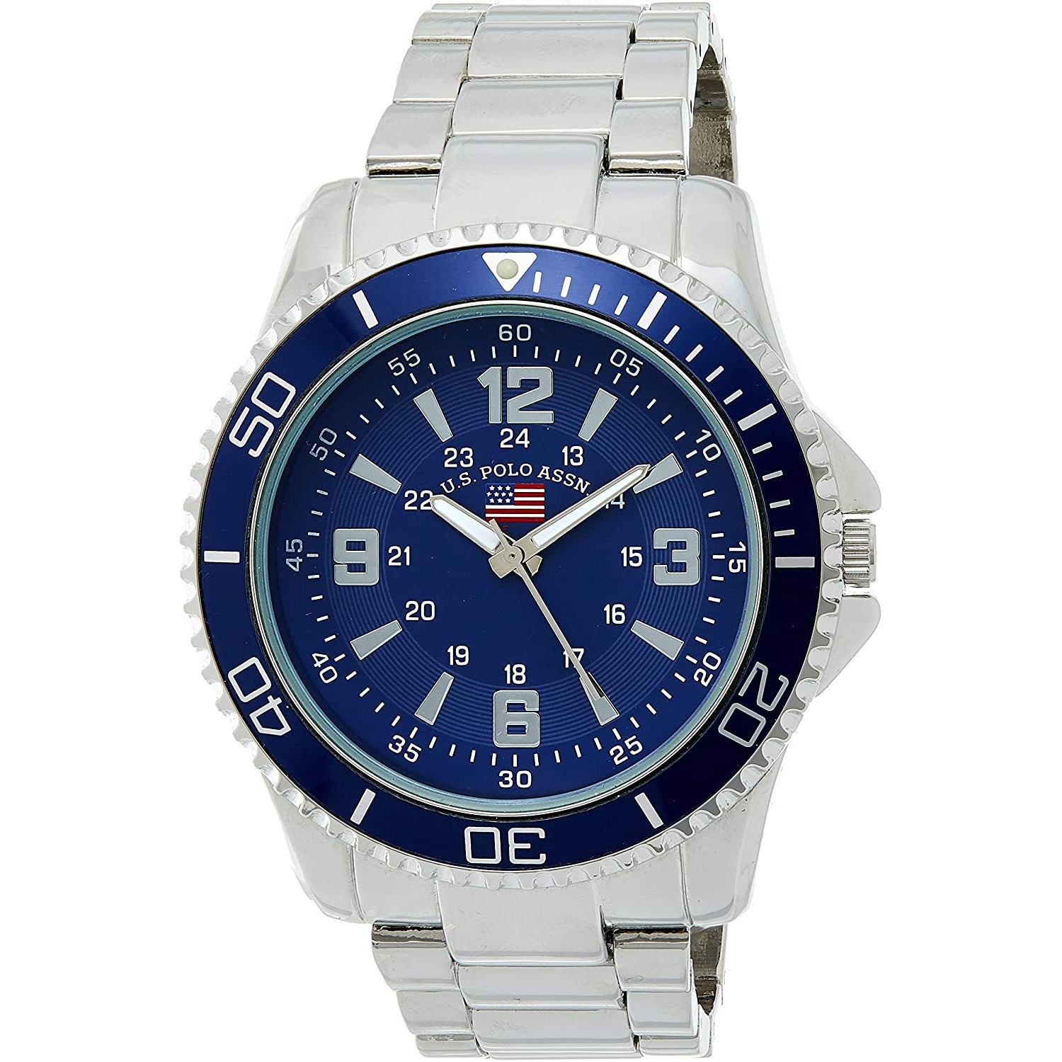 U.S. Polo Assn. Men's US8621 Analog-Quartz with Alloy Strap, Silver Watch - 3alababak