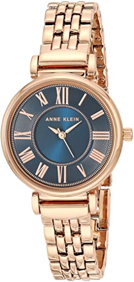 Anne Klein Women's AK/2158NVRG Rose Gold/Navy Blue Bracelet Watch - 3alababak