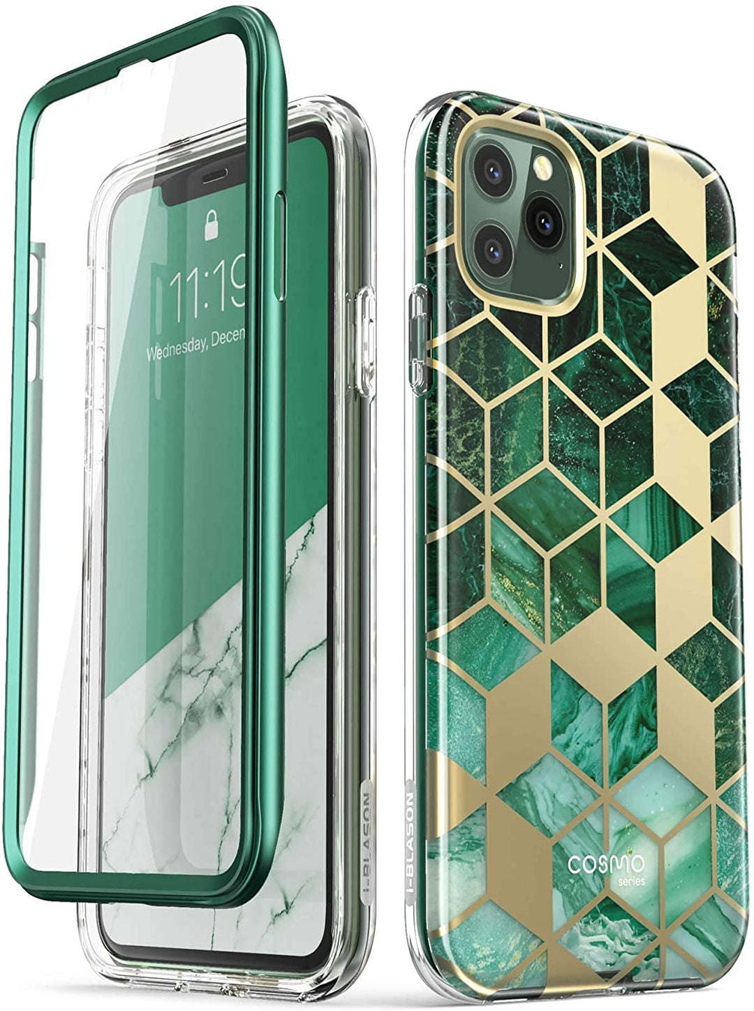 i-Blason Cosmo Series Case for iPhone 11 Pro 5.8 inch, Slim Full-Body Stylish Protective Case with Built-in Screen Protector (Green) - 3alababak