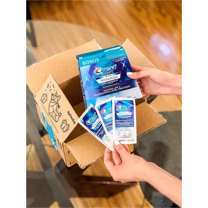 Crest 3D White Professional Effects Whitestrips 20 Treatments + Crest 3D White 1 Hour Express Whitestrips 2 Treatments - Teeth Whitening Kit - 3alababak