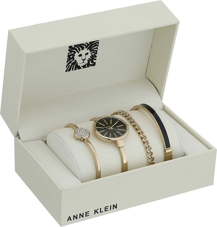 Anne Klein AK/1470GBST Bangle Watch and Bracelet Set