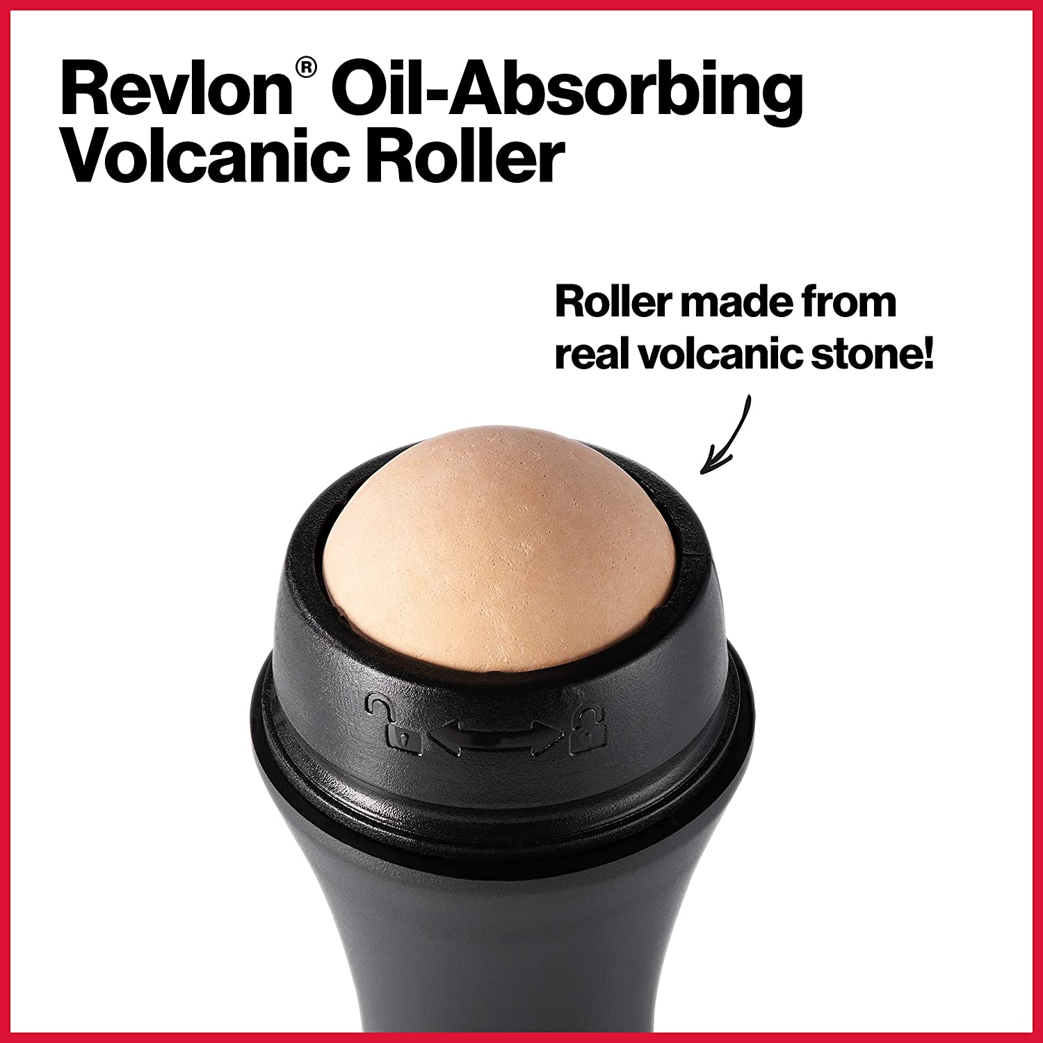 REVLON Oil-Absorbing Volcanic Face Roller, Reusable Facial Skincare Tool for At-Home or On-the-Go Mini Massage - 3alababak