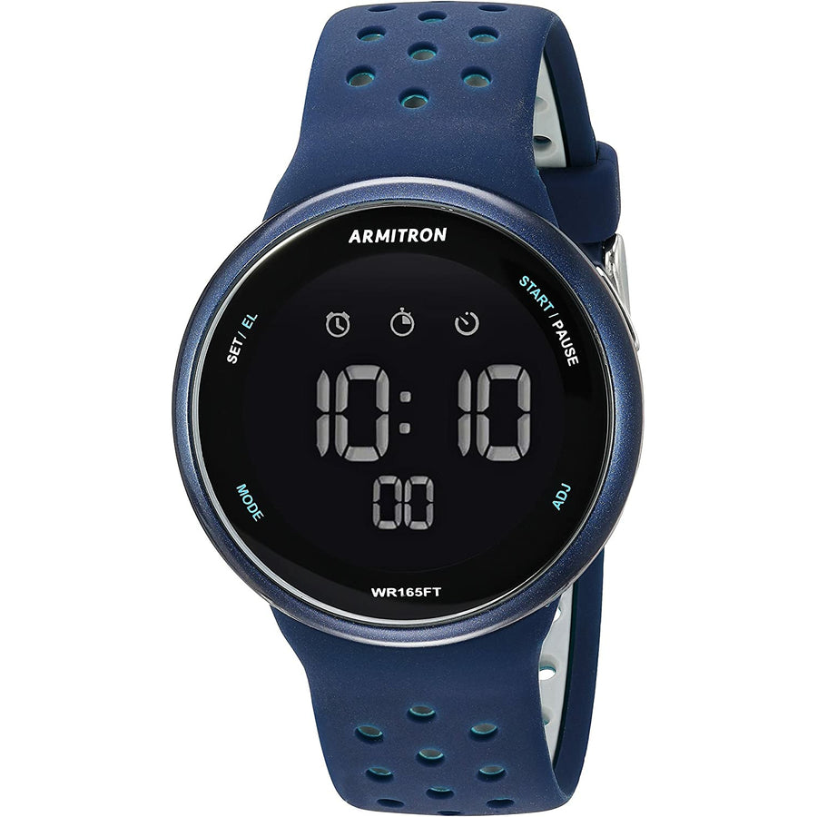 Armitron Sport Quartz Fitness Watch with Silicone Strap, Blue, 22 (Model: 40/8423NVY) - 3alababak