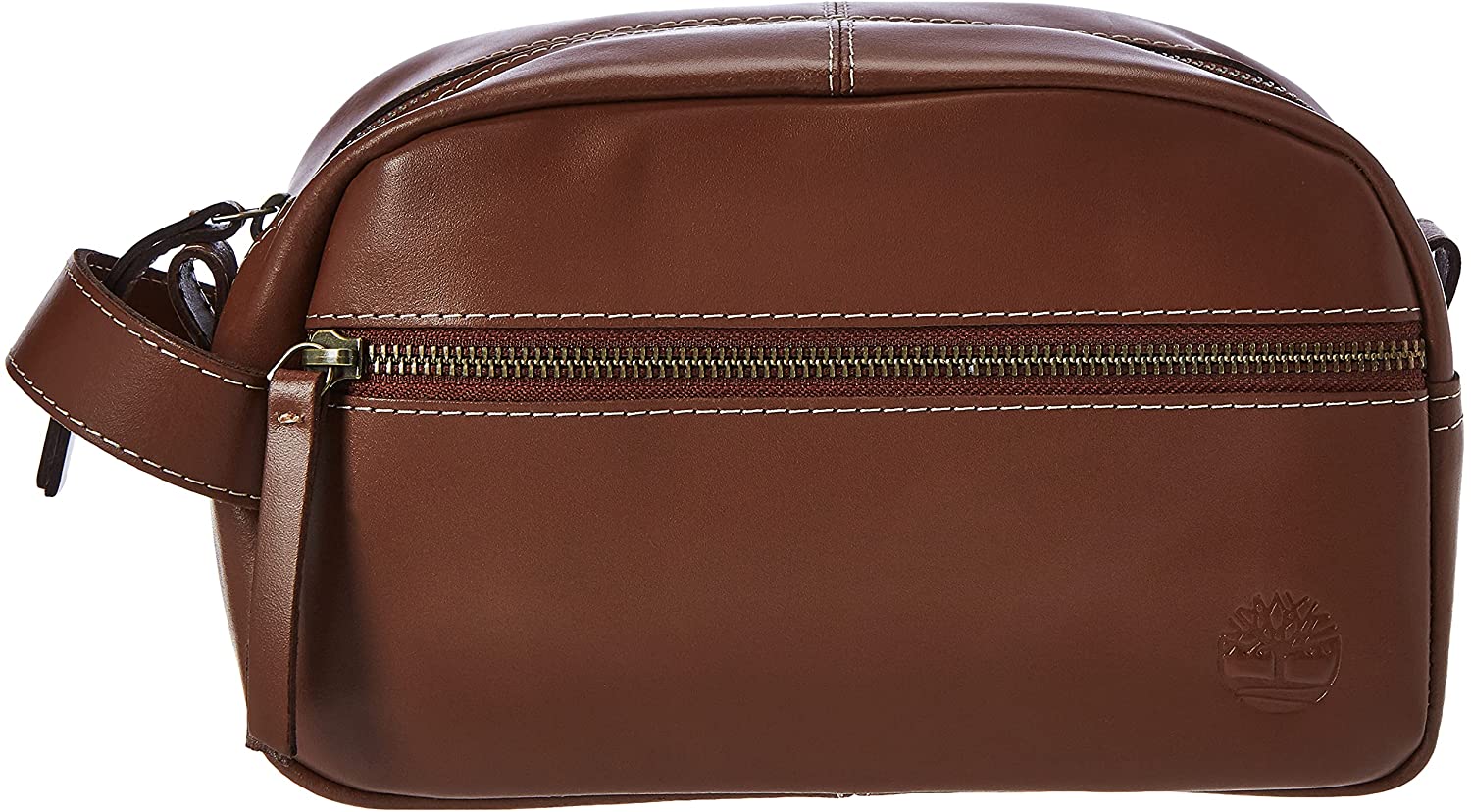 Timberland Men's Rugged Wash Leather Travel Kit, Cognac - 3alababak