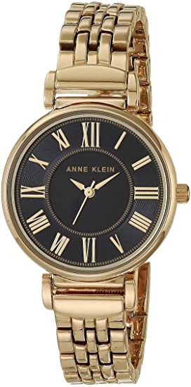 Anne Klein Women's AK/2158BKBG Gold/Black Bracelet Watch - 3alababak