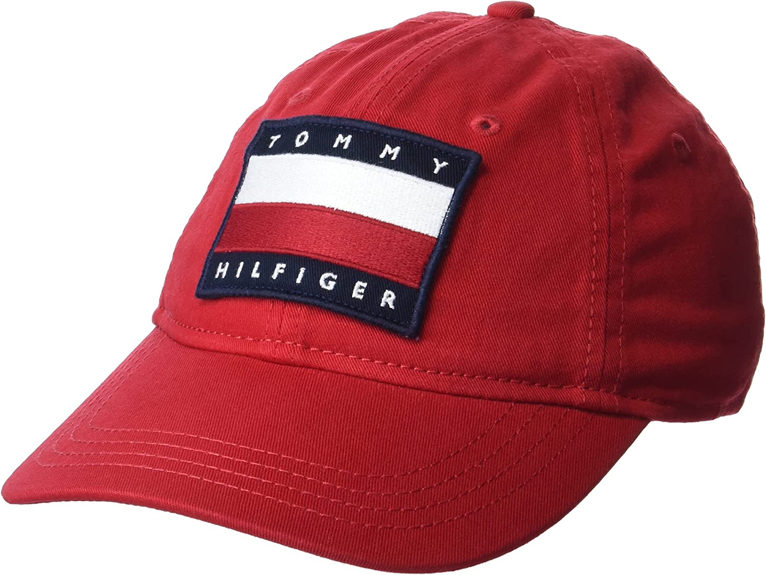 Tommy Hilfiger Men's Cotton Tony Adjustable Baseball Cap, Apple Red - 3alababak