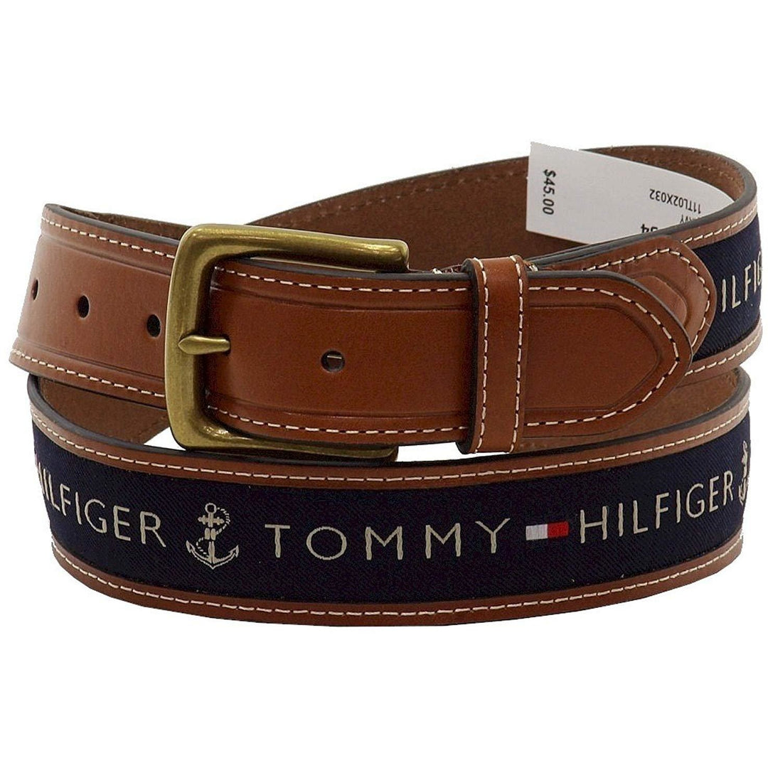 Tommy Hilfiger Tan Leather Belt For Men - 3alababak