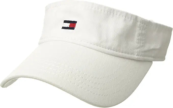 Tommy Hilfiger Men's Dad Hat Flag Solid Cotton Visor Cap - Classic White - 3alababak