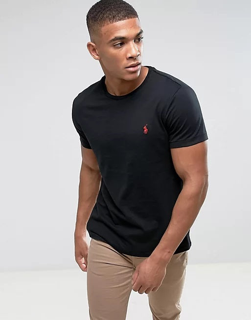 Ralph Lauren Polo Jersey Crewneck Short-Sleeve Black T-shirt - 3alababak