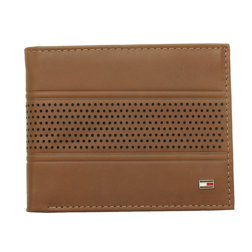 Tommy Hilfiger Men's 31TL220085 RFID Protection Byron Fixed Passcase Wallet Tan - 3alababak