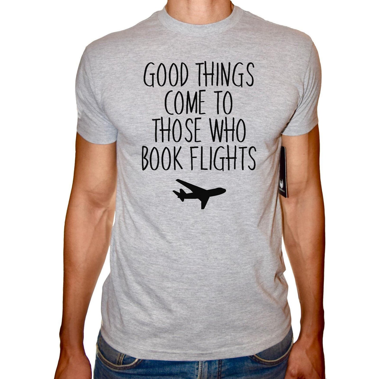 Phoenix GREY Round Neck Printed T-Shirt Men (Travel ) - 3alababak