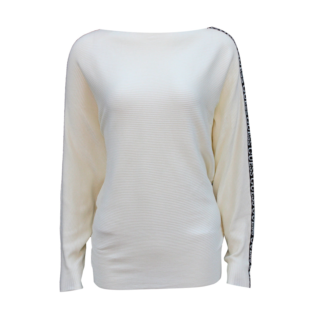 Guess Women Long Sleeve White Sweater Top - 3alababak
