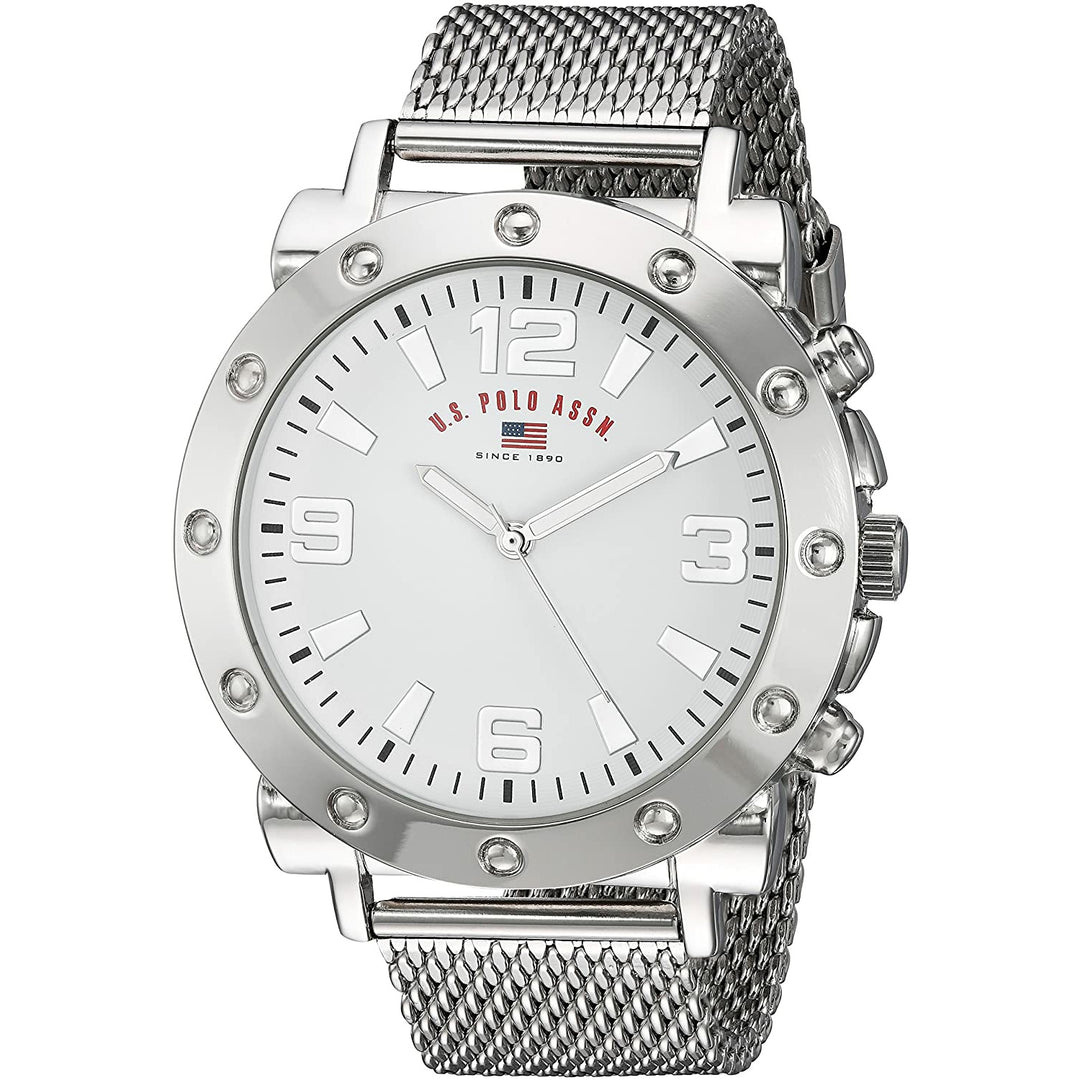 U.S. Polo Assn. Men's Analog-Quartz US8815 Watch with Alloy Strap Silver - 3alababak