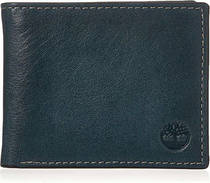 Timberland D02387 Men's Leather Wallet With Attached Flip Pocket, Navy Blix - 3alababak