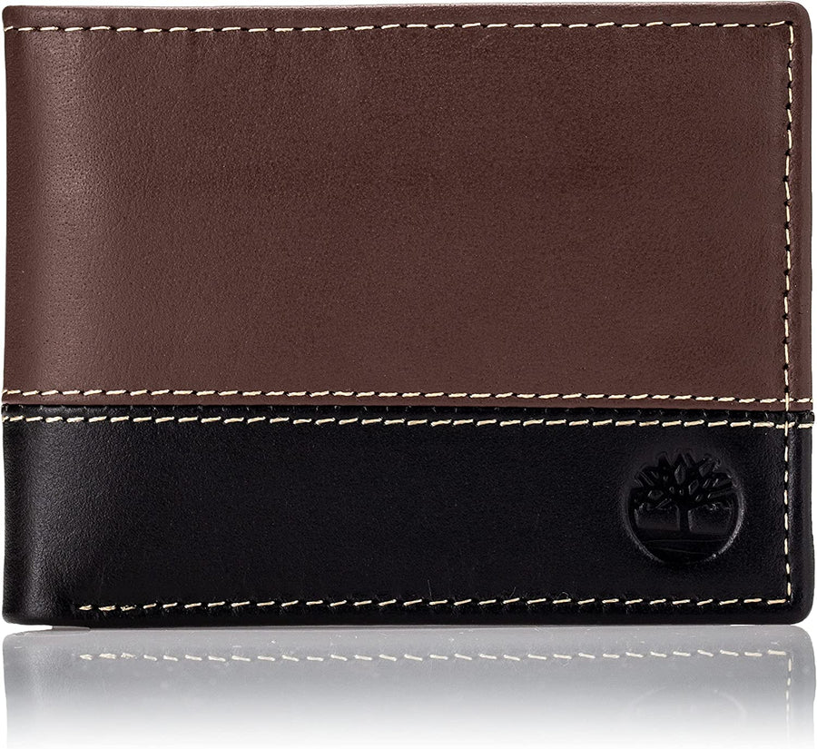 Timberland D6700/100 Men's Leather Passcase Wallet Trifold Wallet Hybrid - 3alababak