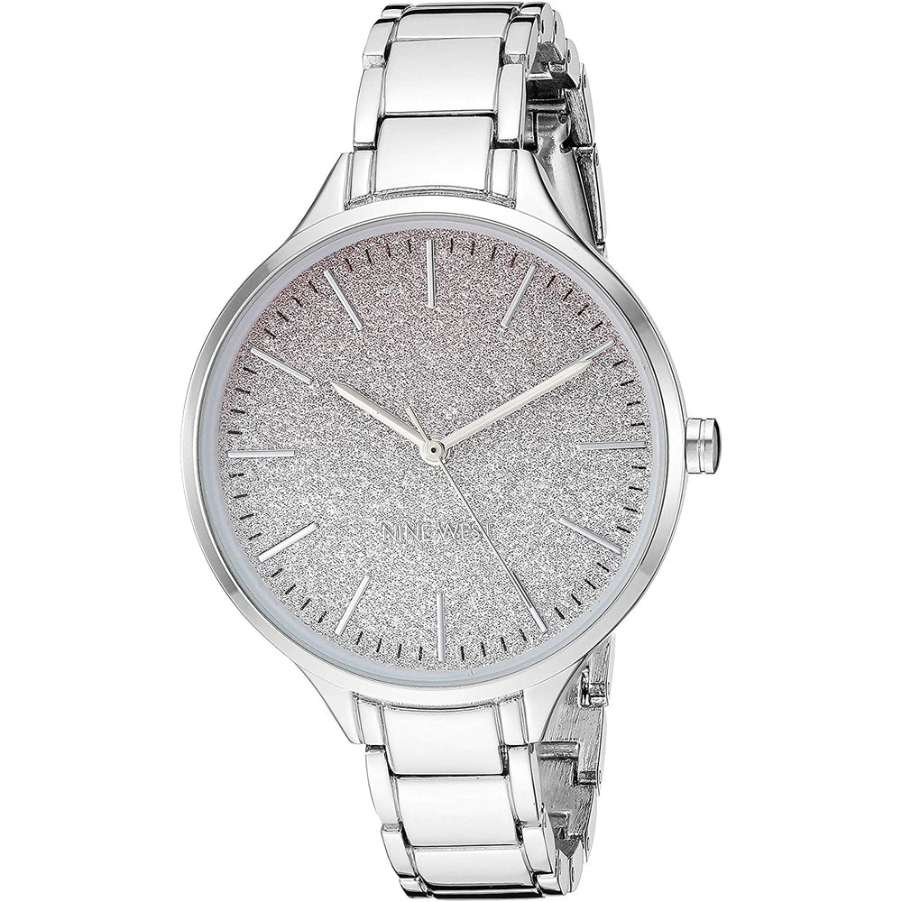 Nine West Women's Silver-Tone Bracelet Watch, NW/2337OMSV - 3alababak