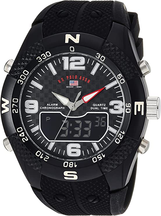 U.S. Polo Assn. Men's US9660 Analog-Digital Display Analog Quartz Black Watch - 3alababak