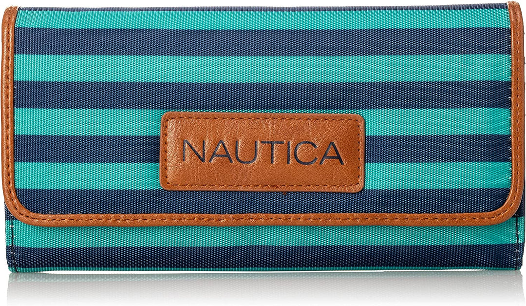 Nautica Women's Perfect Carry-All Money Manager RFID Blocking Wallet - Spectra Green - 3alababak