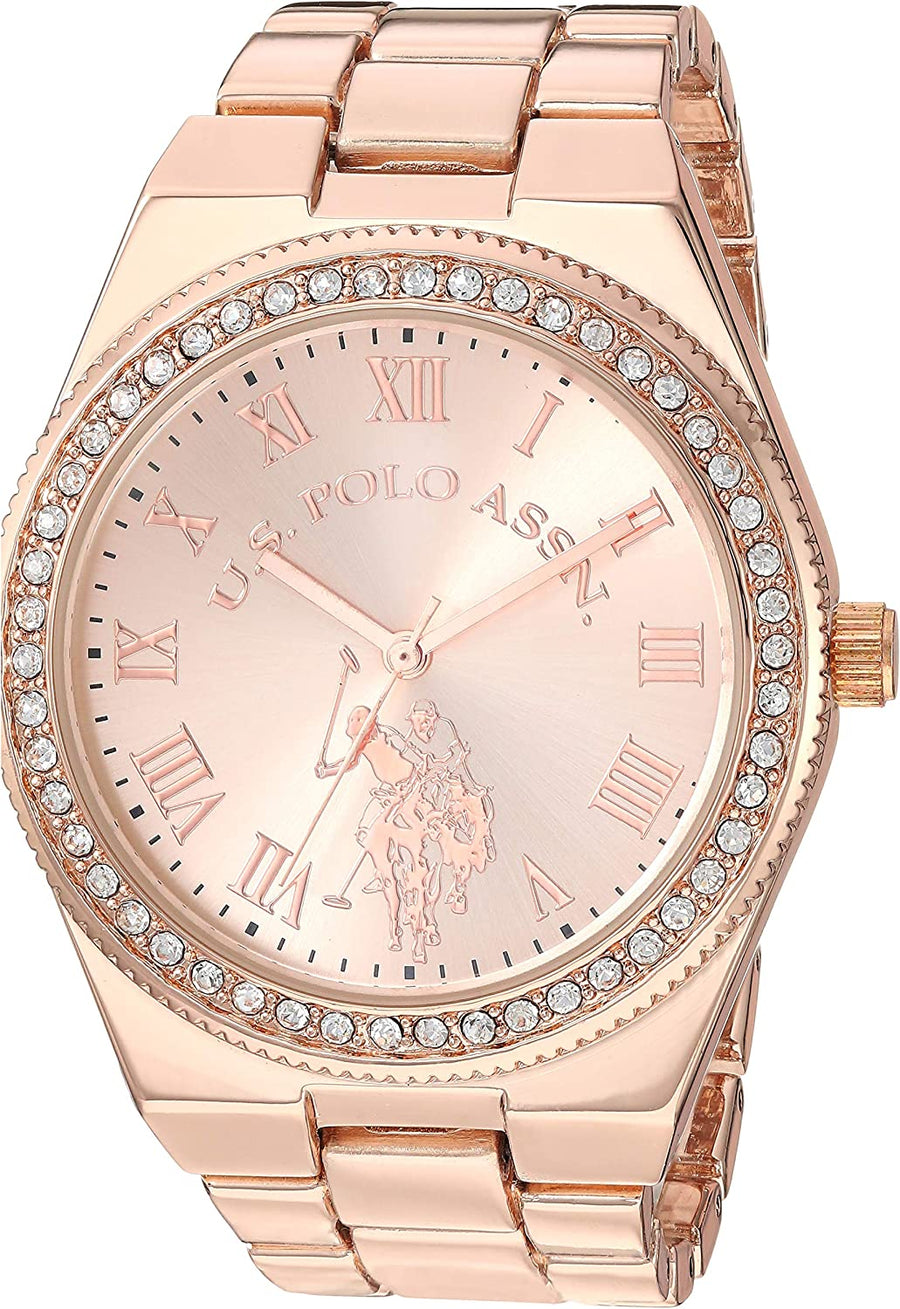 U.S. Polo Assn. Women's Analog-Quartz Watch with Alloy Strap, Rose Gold, 8.5 (Model: USC40225) - 3alababak
