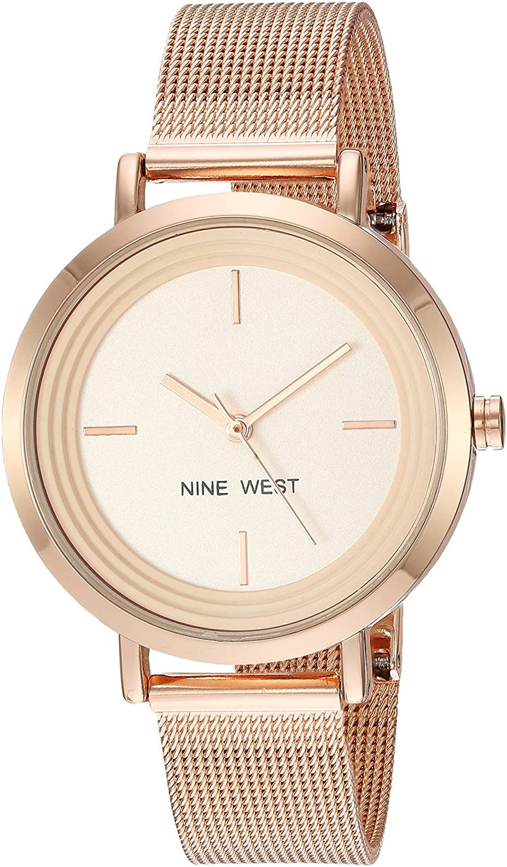 Nine West Women's NW/2146RGRG Rose Gold-Tone Mesh Bracelet Watch - 3alababak
