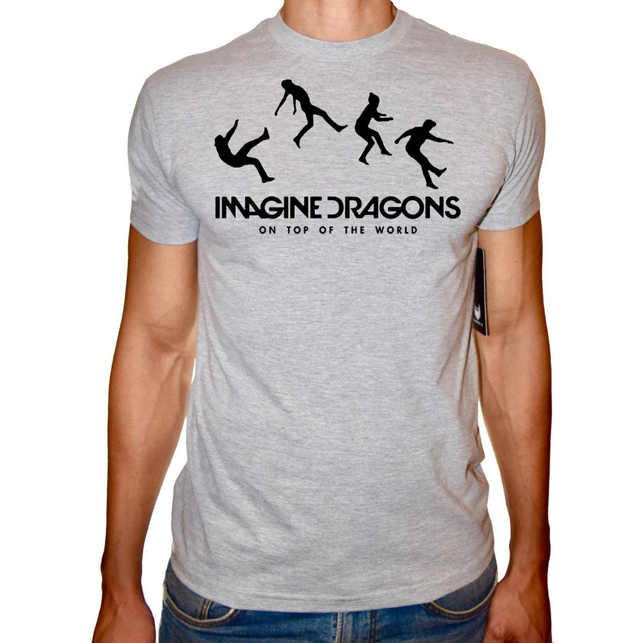 Phoenix GREY Round Neck Printed T-Shirt Men (Imagine dragons ) - 3alababak