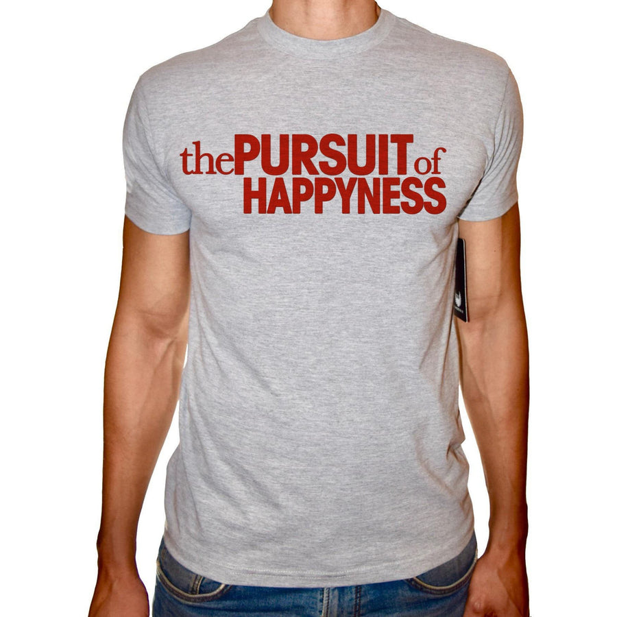 Phoenix GREY Round Neck Printed T-Shirt Men (The pursuit of happyness) - 3alababak