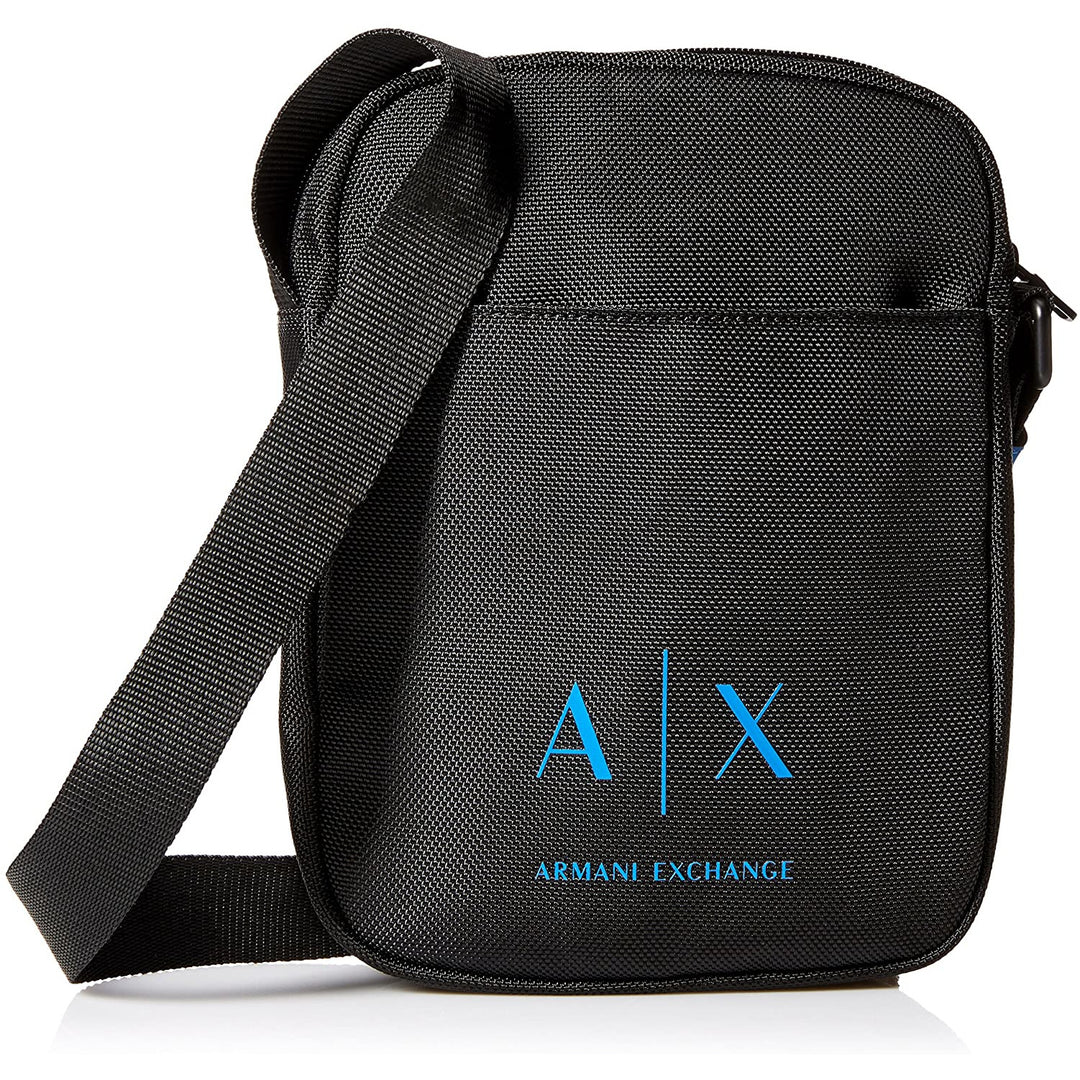 Armani Exchange Men's Small Nylon Messenger Bag, Black, One Size - 3alababak