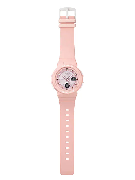 Casio BGA-250-4ADR Baby-G Alarm World Time Quartz Analog-Digital Pink Dial Ladies Watch