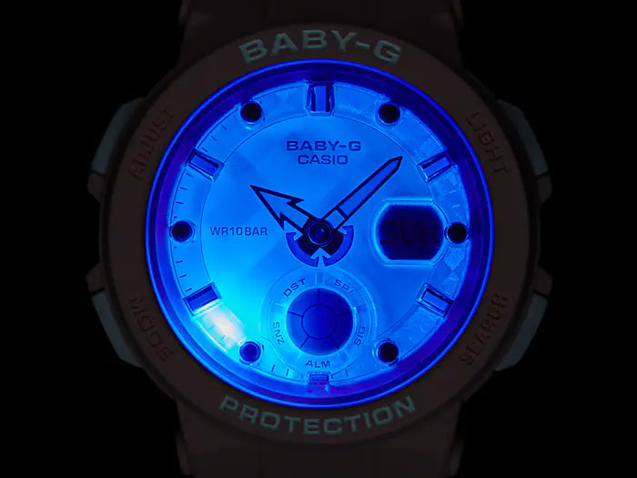 Casio BGA-250-4ADR Baby-G Alarm World Time Quartz Analog-Digital Pink Dial Ladies Watch