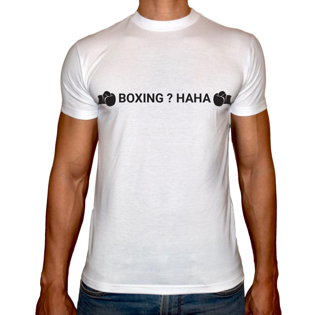 Phoenix WHITE Round Neck Printed T-Shirt Men - Boxing hahah - 3alababak