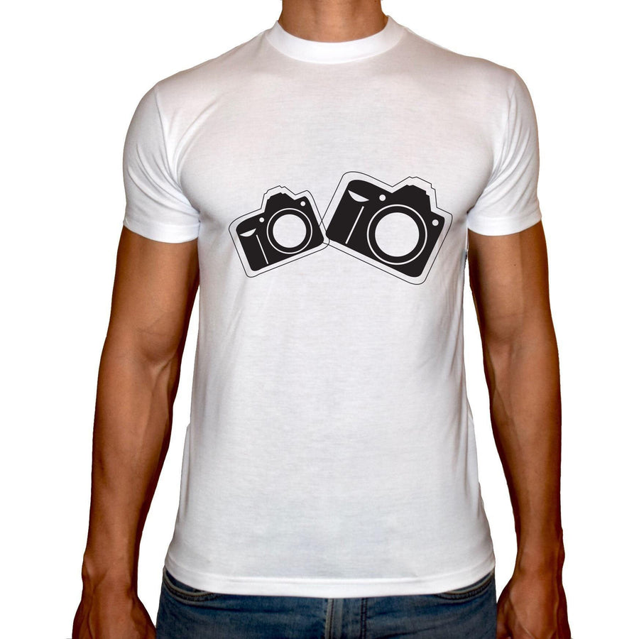 Phoenix WHITE Round Neck Printed T-Shirt Men(CAMERA) - 3alababak