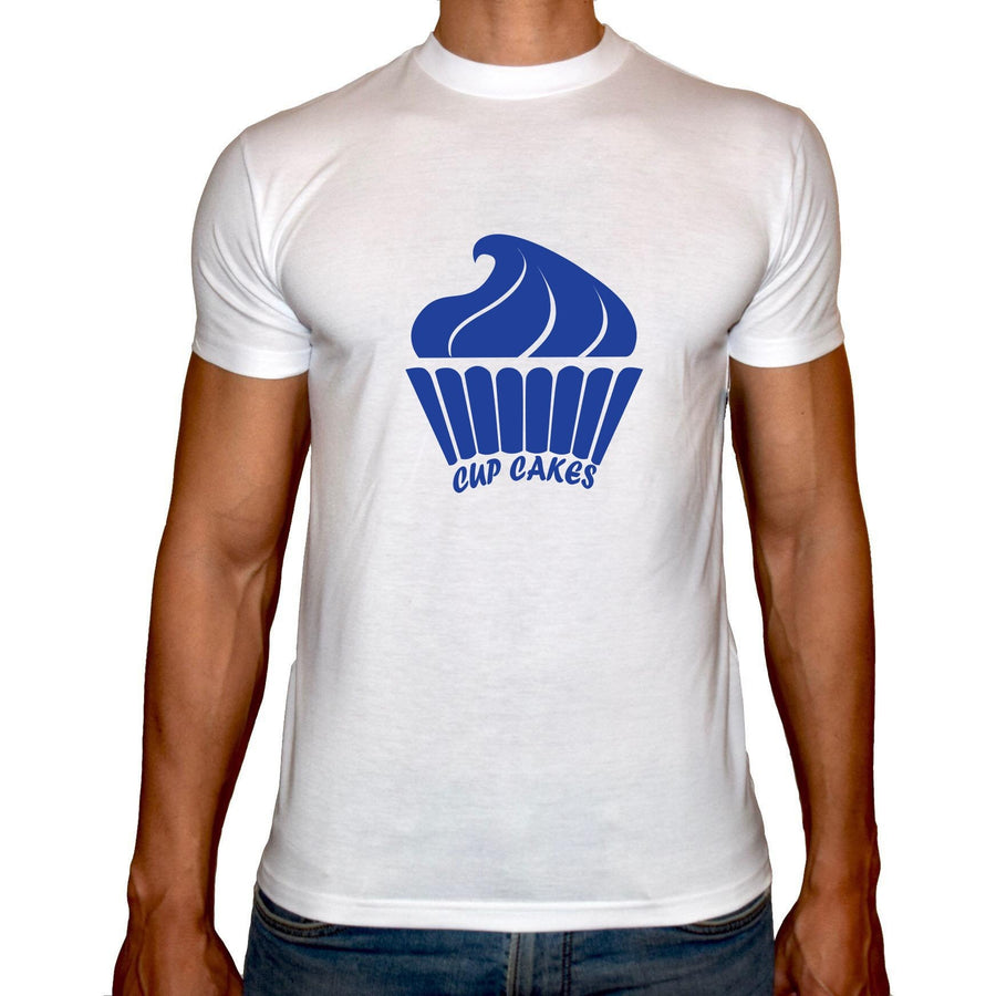 Phoenix WHITE Round Neck Printed T-Shirt Men(cupcakes) - 3alababak
