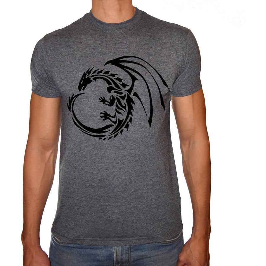 Phoenix CHARCOAL Round Neck Printed T-Shirt Men (Game of thrones - DRAGON) - 3alababak