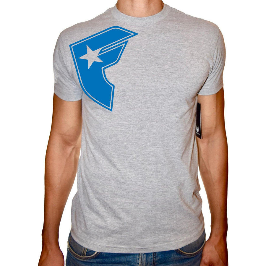 Phoenix GREY Round Neck Printed T-Shirt Men(F star) - 3alababak