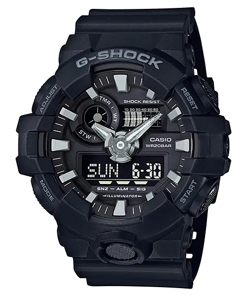 Casio G-shock GA-700-1B, Ana Digi All Black Men's Watch