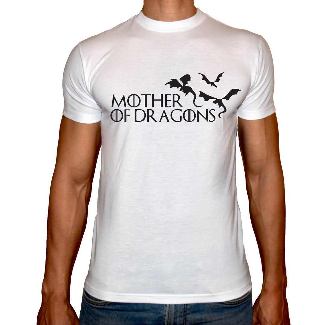 Phoenix WHITE Round Neck Printed T-Shirt Men (Game of thrones - Mother of Dragons)